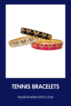 three tennis bracelets with the words tennis bracelets