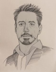 a pencil drawing of a man with a beard