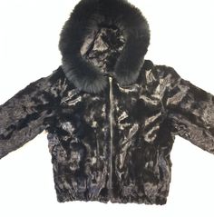 Kashani Women's Black  Mink Hooded Bomber Jacket - Dudes Boutique Fur Coat, Bomber Jacket, Clothes, Black