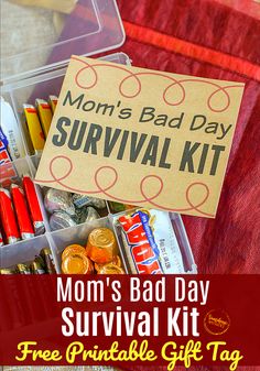 Grandma Survival Kit Gift Ideas, College Mom Survival Kit, Funny Survival Kit Ideas Hilarious, Funny Survival Kit Ideas, Moms Survival Kit, Mom Survival Kit Gift, Kids Survival Kit, Break In Case Of Emergency, Emergency Kit Gift