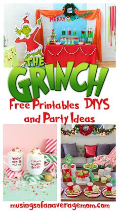 the grinch free printables and party ideas