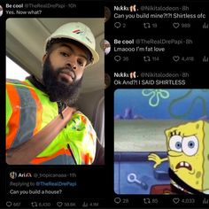 an image of a man with a beard wearing a safety vest and hard hat in the car