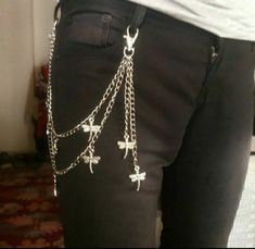 Metal Punk Rock Layered Dragonfly Chain Keychains For Men Women Waist Key Chain Wallet Jeans Hip-hop Pants Belt Chains Jewelry Accessories Material: Steel  Size: First Chain 30 CM Last Chain 40 CM Due to the light and screen difference, the item's color may be slightly different from the pictures. Please understand. Make sure you don't mind before you bid. Please allow 10-20mm differences due to manual measurement Estimated time of delivery will also take about 21 to 35 days. Belt Chains, Keychains For Men, Key Chain Wallet, Chains Aesthetic, Chain Pants, Pant Chains, Hip Hop Pants, Mens Keychains, Women Waist