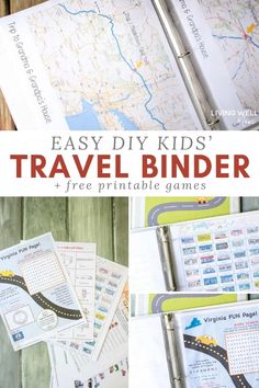 the easy diy kids'travel binder and free printable games