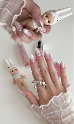 Angel Nails, Really Cute Nails, Pretty Gel Nails, Soft Nails, Kawaii Nails, Star Nails, Cute Nail Art, Manicure Y Pedicure