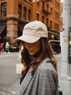 Our minimal chic baseball hat in this stylish tan color is the perfect addition to your everyday wardrobe - pair it with your workout fit for your morning walk, cozy sweats while running errands, or with your blazer for a sporty business look. All hats are adjustable via the back strap. Blazer Street Style, Fall Blazer, Beige Hat, Nyc Street Style, Workout Fits, Morning Walk, Hat For Men, Minimal Chic, Hat For Man