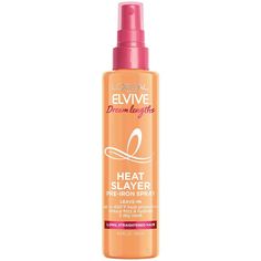 Heat Protectant Leave In: This ultra lightweight leave in protects against heat damage up to 450F degrees while reducing frizz, hydrating long hair and sealing in shine for 3 day sleek hair Reduce Frizz and Hydrate: This sulfate free, paraben free, dye free heat protectant features an irresistibly sweet, floral, fruity scent and is specially formulated for long, straightened hair Long Hair Goals: Save that last inch with the Elvive Dream Lengths system of shampoo, conditioner, treatments and dry shampoo, specially formulated to care for long hair and magnify looks Custom Hair Solutions: From treatments, masks and serums to leave in conditioners and frizz defying shampoos and conditioners, we've got what you need; Try our thickening, moisturizing and volumizing products L'Oreal Paris Beauty Long Hair Goals, Heat Protectant Spray, Heat Protector, Heat Protectant, Curl Cream, Hair Solutions, Frizz Control, Sleek Hairstyles, Shampoo Conditioner