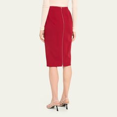 Victoria Beckham matte crepe skirt High waist Pencil silhouette Knee length Back zip Triacetate/polyester Dry clean Made in Portugal Crepe Skirt, Pencil Silhouette, Crepe Skirts, Skirt High Waist, Bergdorf Goodman, Victoria Beckham, High Waisted Skirt, Pencil Skirt, Knee Length