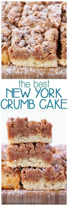 the best new york crumb cake recipe is made with just three ingredients and it's so good to eat