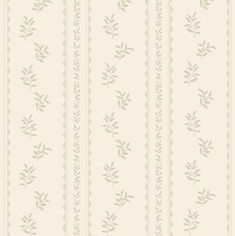 a white wallpaper with leaves and stripes on the bottom, in shades of beige