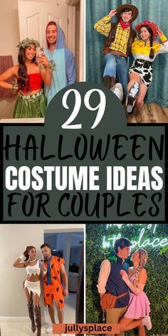 halloween costumes for couples with text overlay that reads 29 halloween costume ideas for couples