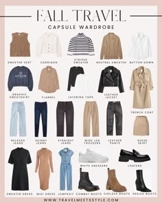 Travel Capsule Wardrobe 2023, Travel Capsule Wardrobe Fall, Fall Travel Wardrobe, Capsule Wardrobe 2023, Wardrobe Challenge, Layered Outfits, Fall Travel Outfit, Capsule Wardrobe Women, Outfit Planner