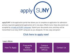 the apply suny website is shown here