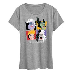 She will love showing off her style with this Disney Villain Ursula, Cruella, Maleficent & Evil Queen Women's Ew, Valentine's Day Graphic Tee. © Disney FEATURES Short sleeves CrewneckFABRIC & CARE Solid Color: Cotton ; Heather Colors: Cotton/Polyester Machine wash Imported Size: Medium. Color: Heather Gray. Gender: female. Age Group: adult. All Disney Villains, Evil Queens, Disney Villain, Plus Size Fits, Evil Queen, Disney Ladies, How To Show Love, Maleficent, Disney Villains