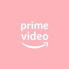 the amazon prime video logo is shown in white on a pink background with text that reads,