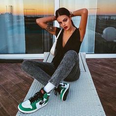 Custom GREEN Jordan 1 High Q – sneakerlandnet Highcut Shoes Outfit Women Aesthetic, All White Jordan 1, Grunge Diy, White Jordan 1, Black White Jordans, Jordan Green, Jordan 1 Sneakers, Green Jordans, Pinterest Life