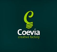 the logo for coevia creative factory, which has been designed to look like a spiral