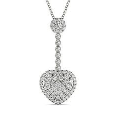 Tresorra 18K WG Pave Heart Drop Diamond Pendant Necklace - 18K Solid White GoldPave heart shapeDiamond pendant drop necklace65 Bright White Clean Natu All Gems, Soft Toothbrush, Diamond Pendant Necklace, Pure Gold, Quality Diamonds, Diamond Clarity, 10k Gold, Diamond Pendant, Bright White