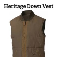 Nwt Cw Drake Heritage Down Vest Mens Small Fitted Brown Outerwear For Outdoor Activities, Classic Fitted Outerwear For Outdoor, Classic Outdoor Vest For Fall, Mens North Face, Polo Ralph Lauren Vest, Mens Vest Jacket, Vintage Denim Vest, Ralph Lauren Vest, Patagonia Down Sweater