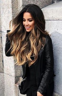 Color Ombre Hair, Brown Ombre Hair, Black Hair With Highlights, Dark Hair With Highlights, Balayage Brunette, Brown Blonde Hair, Ombre Hair Color, Brown Hair With Highlights