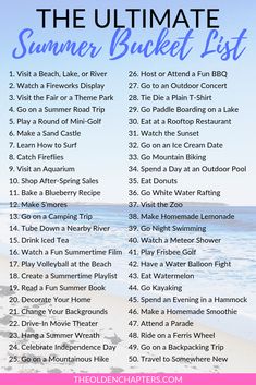 the ultimate summer bucket list with text overlay