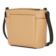 Liz Claiborne's Lola bag is crafted from faux leather and has a secure top zip closure. This crossbody handbag has multiple pockets and is accented with gold-tone hardware. Adjust the shoulder strap to your desired length and wear it with your favorite work or weekend looks.Features: Adjustable Straps, PocketClosure Type: ZipperPockets: 1 Inside Zip Pocket, 2 Side Slip Pockets, 1 Front Zip Pocket, 1 Front Slip PocketMetal Color: Gold ToneMeasurements: 9 Depth/Inches, 11.25 Height/Inches, 4.5 Wid Gold Crossbody Satchel With Zipper Closure, Faux Leather Shoulder Bag With Gold-tone Hardware For Travel, Faux Leather Crossbody Satchel With Gold-tone Hardware, Faux Leather Crossbody Bucket Bag, Gold Faux Leather Crossbody Bag, Gold Crossbody Bucket Bag With Adjustable Strap, Handbags Crossbody, Kate Spade Crossbody, Liz Claiborne