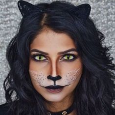 Black Cat Makeup, Cat Face Makeup, Cat Makeup Tutorial, Simple Cat Makeup, Maquillage Halloween Simple, Halloweenský Makeup, Halloween Make-up Looks, Animal Makeup