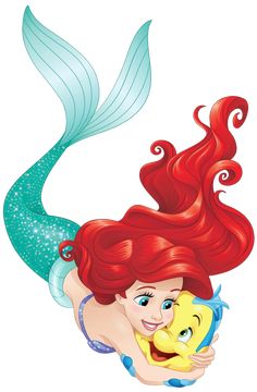 ariel from the little mermaid holding a starfish