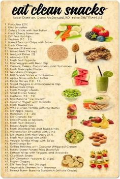 a poster with the words eat clean snacks