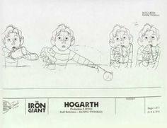 the iron giant character model sheet for hogarth