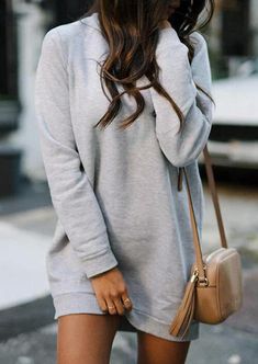 Kayla Seah, Sweatshirt Dress Outfit, Casual Sweater Dress, Short And Thick, Skandinavian Fashion, Thigh Boots, Bag Gucci, Casual Sweater