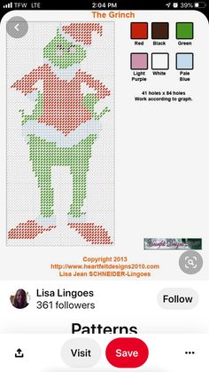 an image of a cross stitch pattern on the app for people to see and do something