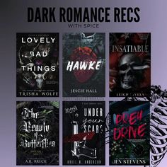 the cover art for dark romance recs