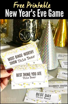 free printable new year's eve game for kids to play on the table