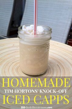 Tims Iced Capp, Tim Hortons Copycat Recipes, Ice Capp Recipe, Iced Capp Tim Hortons, Tim Hortons Iced Capp Recipe, Ice Cap Recipe, Iced Capp Recipe, Iced Cappuccino Recipe, Canadian Recipes