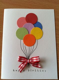 a happy birthday card with balloons on it