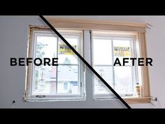 the before and after photo of a window