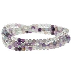 PRICES MAY VARY. ✧ STYLE - Faceted semi-precious gemstones mix with tiny geometric metal beads to adorn the wrist or neckline. Effortlessly converts from bracelet or necklace. Can be wrapped 4-5 times as a bracelet and 1-2 times as a necklace ✧ MATERIAL - 34" length. Made with delicate 4.5mm semi-precious faceted gemstones, matte enamel tile beads and sterling silver plated brass on durable stretch cord so it fits most wrists. Nickel and Cadmium-free ✧ STONE - Natural stone properties of Fluorit Fluorite Stone, Precious Gemstones Jewelry, Crystal Bead Necklace, Wrap Necklaces, Stone Wrapping, Semi Precious Beads, Natural Stone Bracelets, Semi Precious Stone, Of The Earth