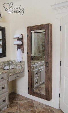 the bathroom is clean and ready to be used as a storage area for towels or other items