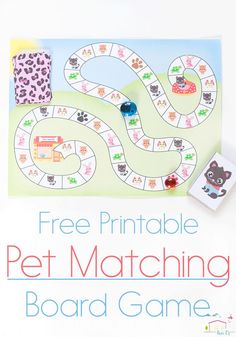 a free printable pet matching board game