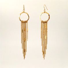 Bangle Earrings With Hammered Gold Hoops And Waterfall Curb Chain Tassels 24k Gold Plated Gold Hammered Dangle Chandelier Earrings, Gold Faceted Dangle Chandelier Earrings, Gold-tone Dangle Hoop Earrings In Brass, Gold-tone Gold Plated Dangle Chandelier Earrings, Gold 14k Gold-filled Dangle Chandelier Earrings, Opal Drop Earrings, White Gold Diamond Earrings, Medium Hoop Earrings, Front Back Earrings