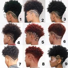 Braids And Mohawk Black Women, Natural Hair Haircuts, Cabello Afro Natural