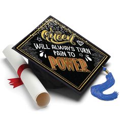 Pain to Power Grad Cap Tassel Topper - Tassel Toppers - Professionally Decorated Grad Caps Black Graduation Cap Topper For School, Black Graduation Cap Topper With Letter Print, Black Letter Print Graduation Cap Topper, Adjustable Graduation Cap Topper With Letter Print, Grad Cap Decoration, Graduation Cap Tassel, Grad Cap Decorated, Grad Hat, Cap Decoration