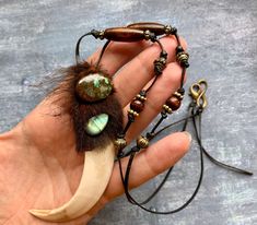 "This tribal boar tooth pendant with turquoise and labradorite cabochons and sheep fur on adjustable cord could become a nice talisman / amulet, \"spiritual guardian\" 🙃😉 Pendant size is ~4\" (10cm). Leather cord length can be adjusted in accordance with your preferences, just let me know the preferred length upon checkout. The item will be delivered to you by registered airmail service. 👆 NB❗️❗️❗️I HIGHLY recommend using PAYPAL payment option upon checkout! Items paid by any method other tha Magic People, Tooth Pendant, Primitive Art, Wiccan Jewelry, Artisan Necklace, Handmade Holiday, Copper Chain, Unisex Jewelry, Labradorite Pendant