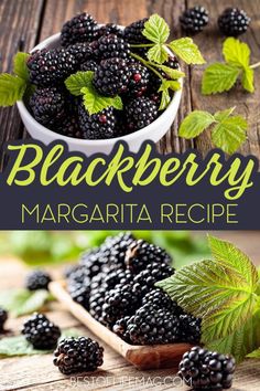 blackberry margarita recipe with fresh blackberries and mint leaves