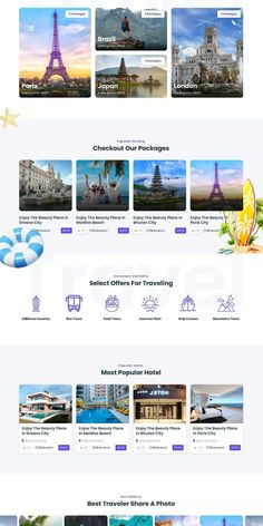 the website design for travel company