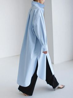 Oversized Fashion, 40 Fashion Women, Blue Peter, Loose Fit Shirts, Mode Abaya, Shirts Long Sleeve, Oversize Fashion, Oversized Blouse, Stylish Blouse