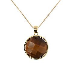 You've got a keen eye for style--especially when you have this stunning tiger's eye pendant dangling from your neck. From Veronese Collection® Jewelry. Brown Amulet Necklace With Round Pendant, Yellow Citrine Round Pendant Necklace, Tigereye Necklace, Tiger Eye Pendant, Tiger Eye Necklace, Tigers Eye Gemstone, Eye Pendant, Tiger's Eye, Tiger Eye