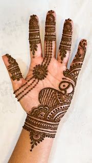 a hand with henna tattoos on it