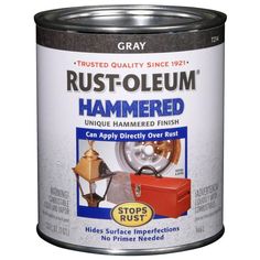 buy rust preventative spray paint at cheap rate in bulk. wholesale & retail paint & painting supplies store. home décor ideas, maintenance, repair replacement parts Mineral Spirits, Iron Railing, Rust Oleum, Hammered Metal, Painting Tips, Paint Cans, Metal Finishes, Interior Paint, Exterior Paint